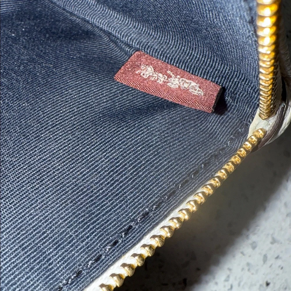 Coach Denim wristlet with leather trim. - Picture 6 of 6